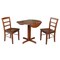 International Concepts Round 36 in Dual Drop Leaf Table with 2 Ladder Back Chairs, Espresso, 36 in W, 36 in L, 30 in H K581-36RP-C2P - alternate 3